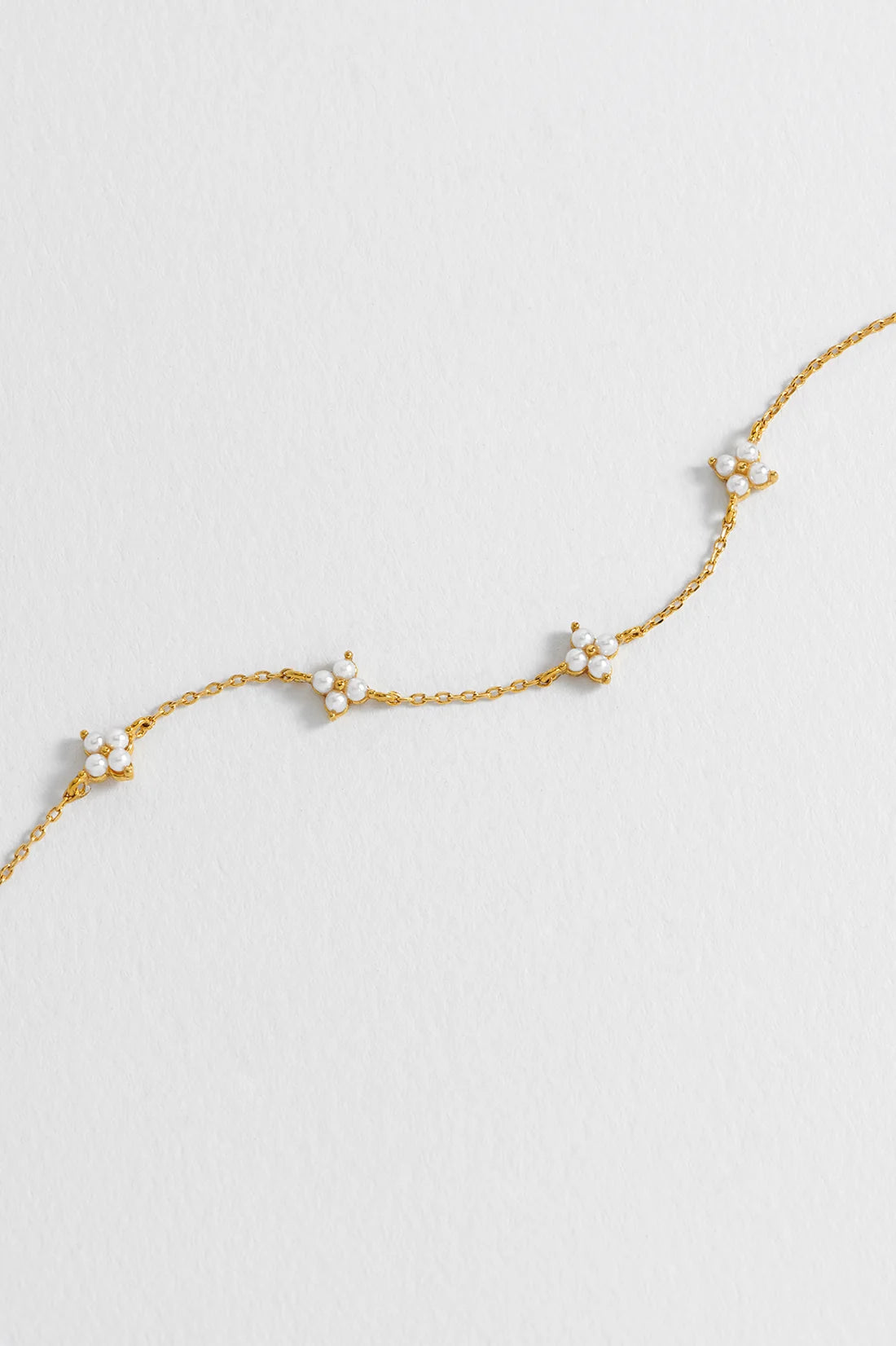 Pearl Multi Flower Bracelet- Gold