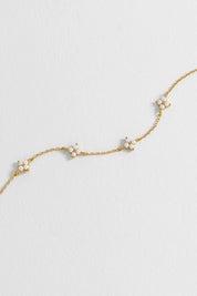 Pearl Multi Flower Bracelet- Gold