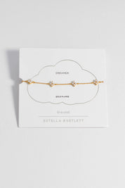 Pearl Multi Flower Bracelet- Gold