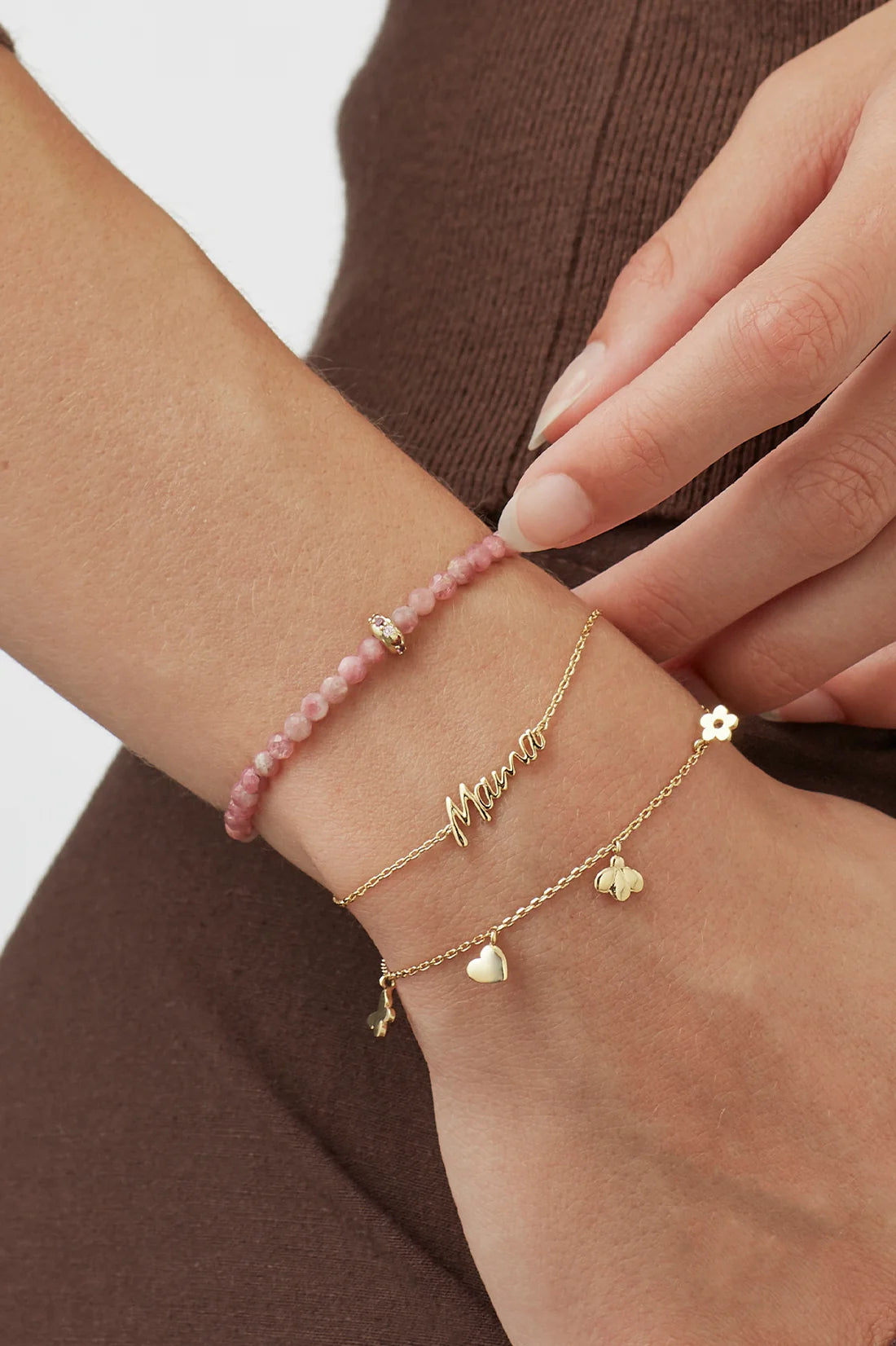 Amelia Bracelet Gold Plated - Pink Tourmaline