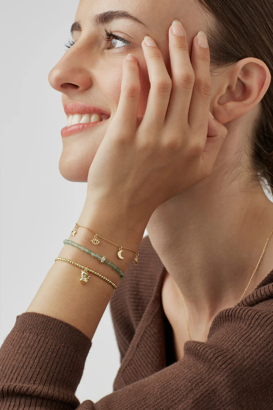 Amelia Bracelet Gold Plated - Green Aventurine - Presence Hamilton