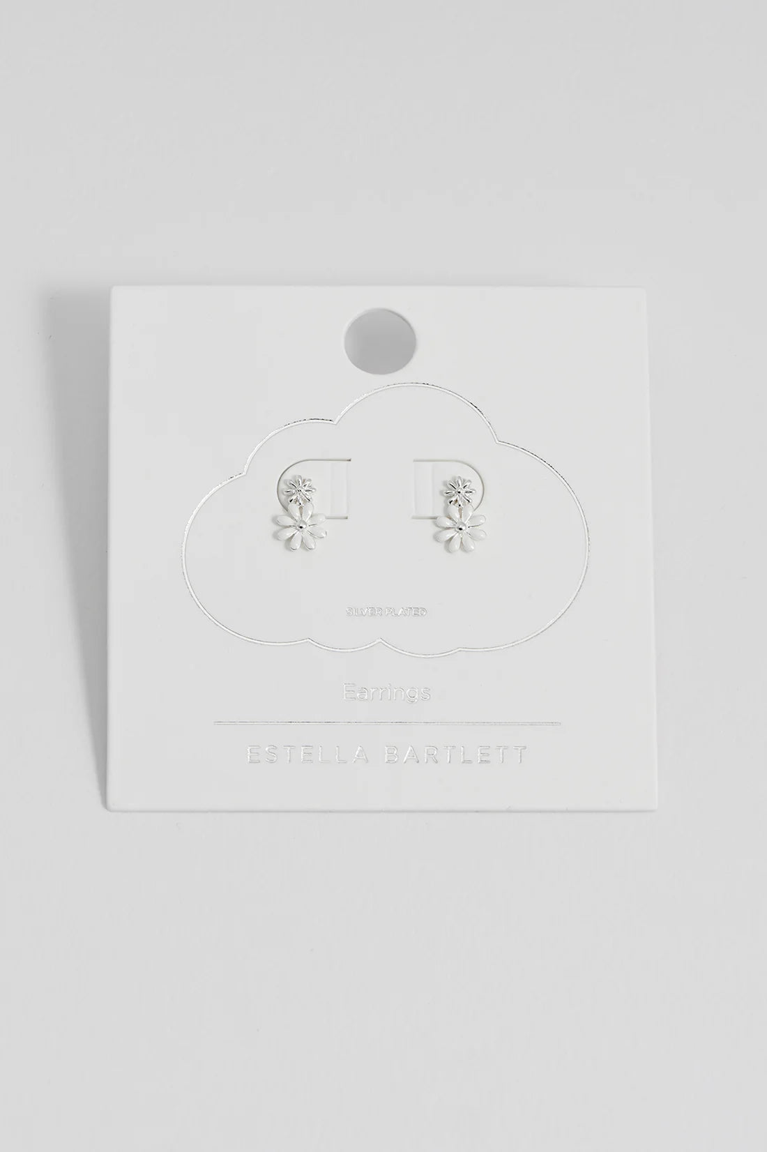 White Enamel Double Flower Studs