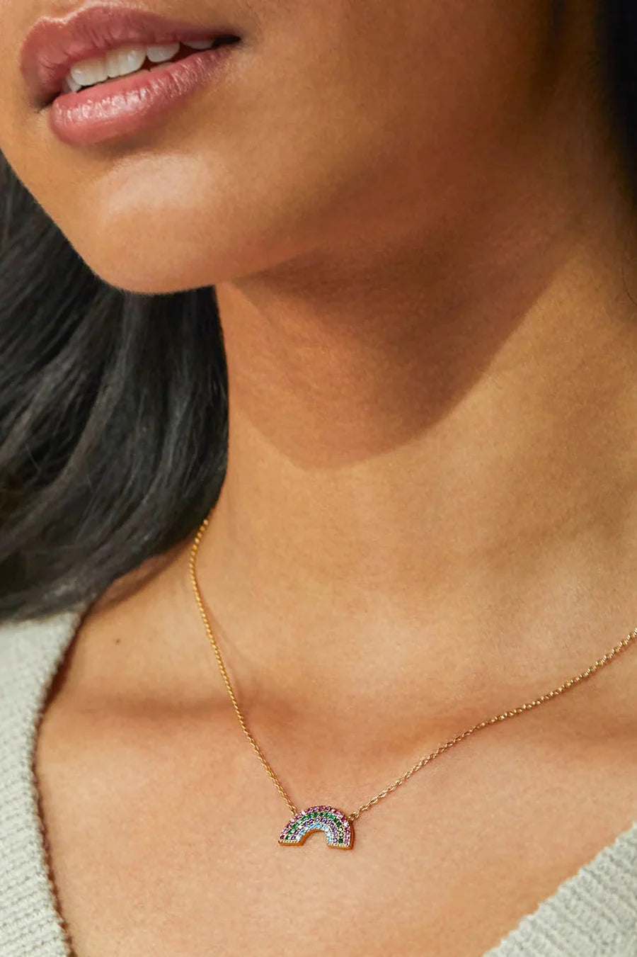 Full Rainbow Necklace- Gold Plated