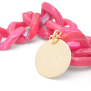Flat Chain Bracelet Raspberry Marble