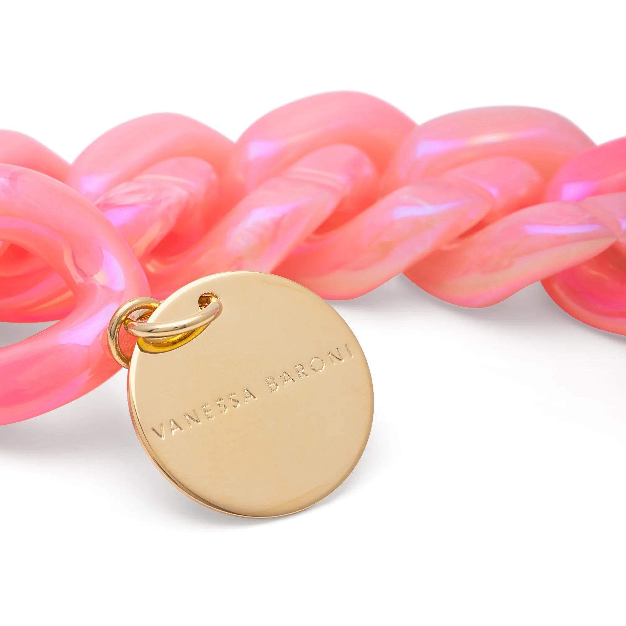 Great Bracelet Iridescent Neon Pink Marble