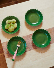 Scallop Bowl Green- set of 4