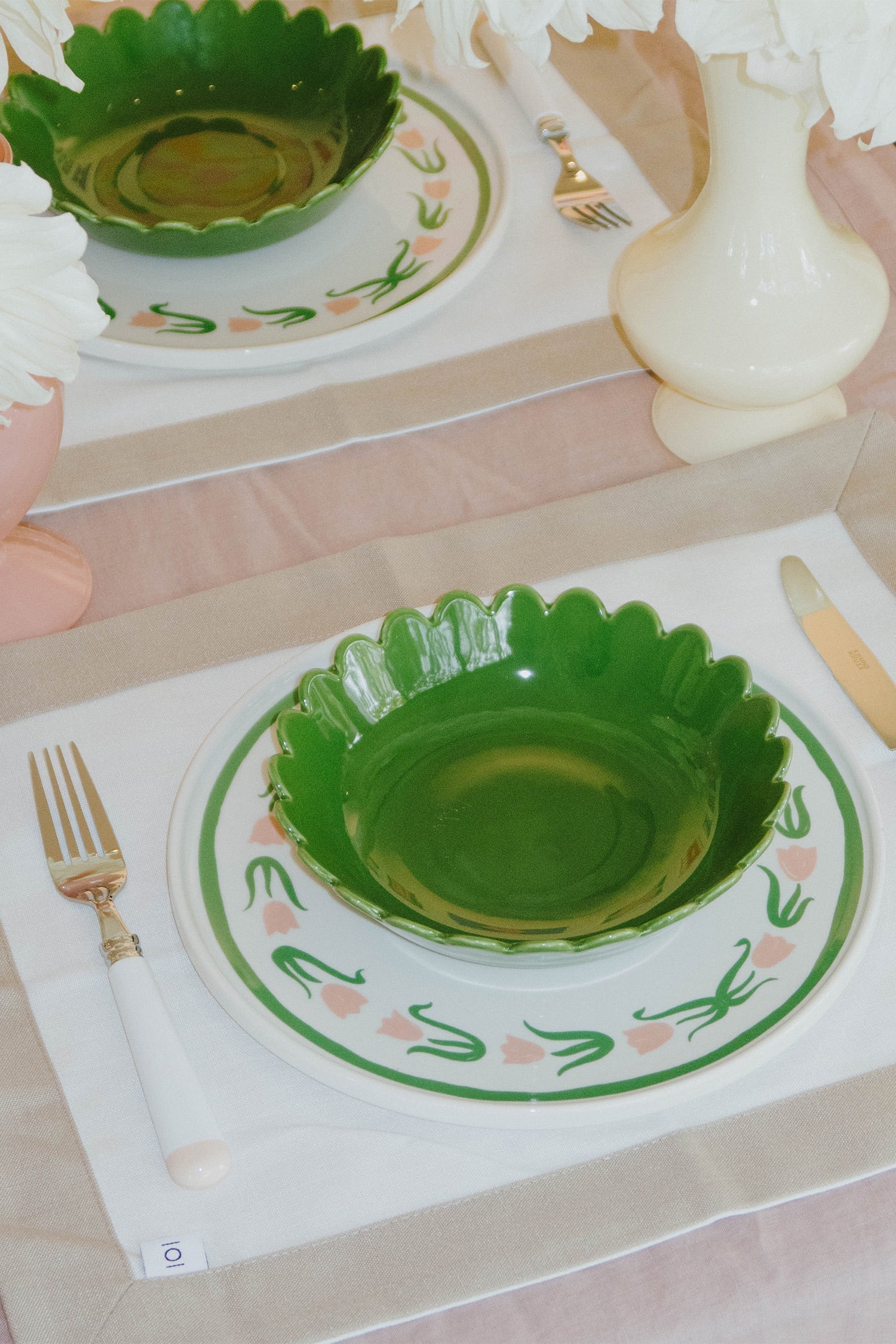 Scallop Bowl Green- set of 4
