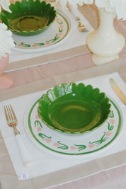 Scallop Bowl Green- set of 4