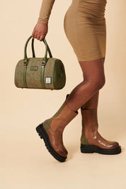 The Medium Duffel-Chestnut Herringbone