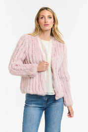 365 Days Fur Cropped Jacket - Tea Rose