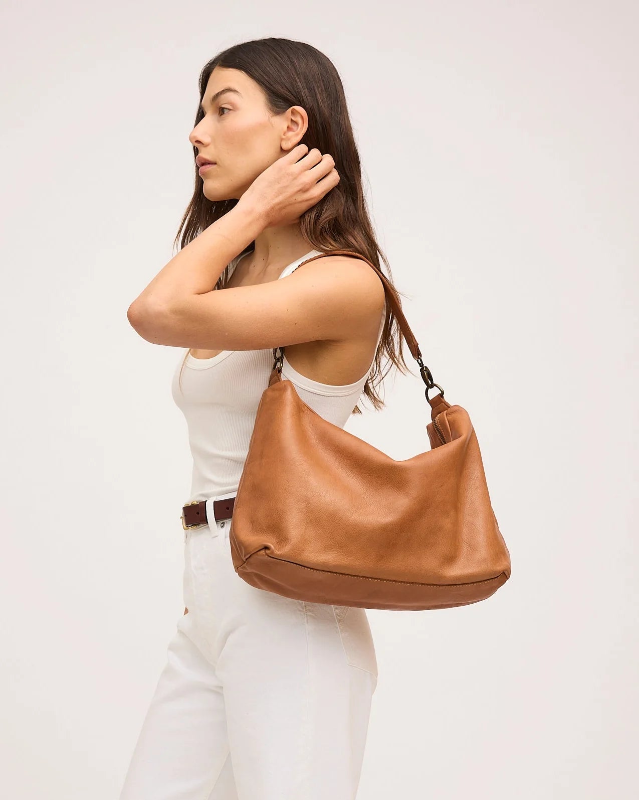 Signature Slouchy Bag- Tan