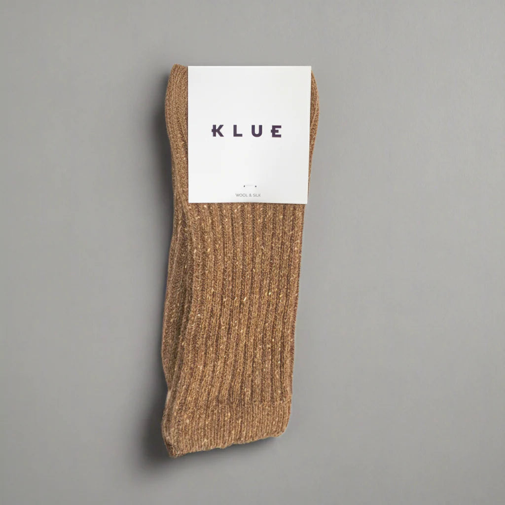 KLUE Silk & Wool Dust Star Socks - Caramel