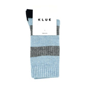 KLUE Merino Wool Socks- Blue & Grey Stripes