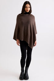 Mia Cashmere Poncho - Espresso - Presence Hamilton