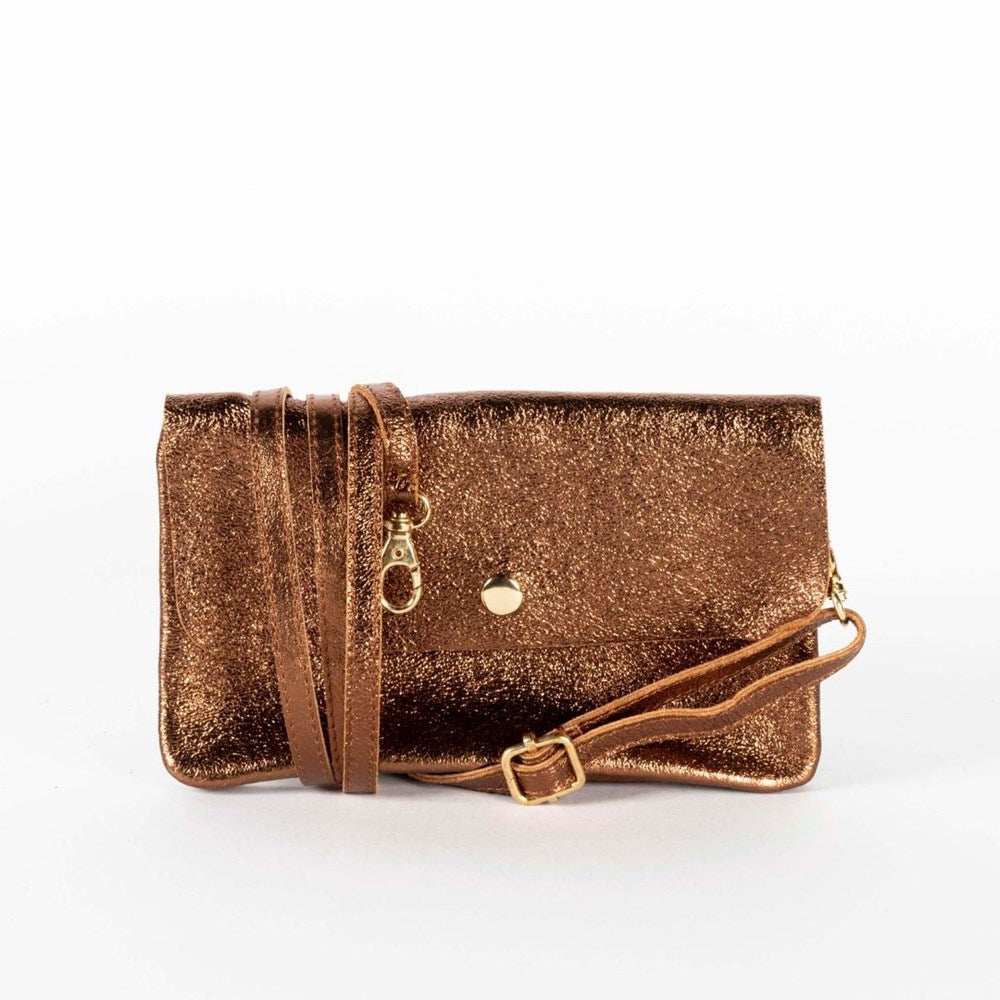 Maison Fanli Metallic Leather Clutch Cross Body