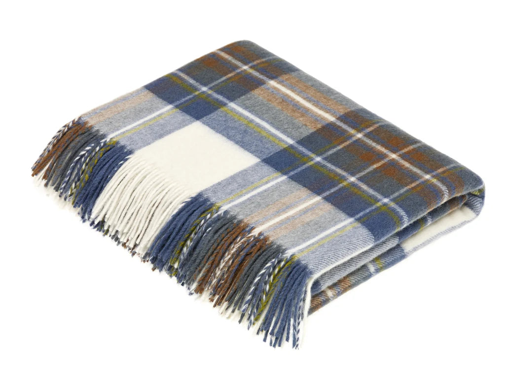 Bronte Tartan Throw-Muted Blue Stewart - Presence Hamilton