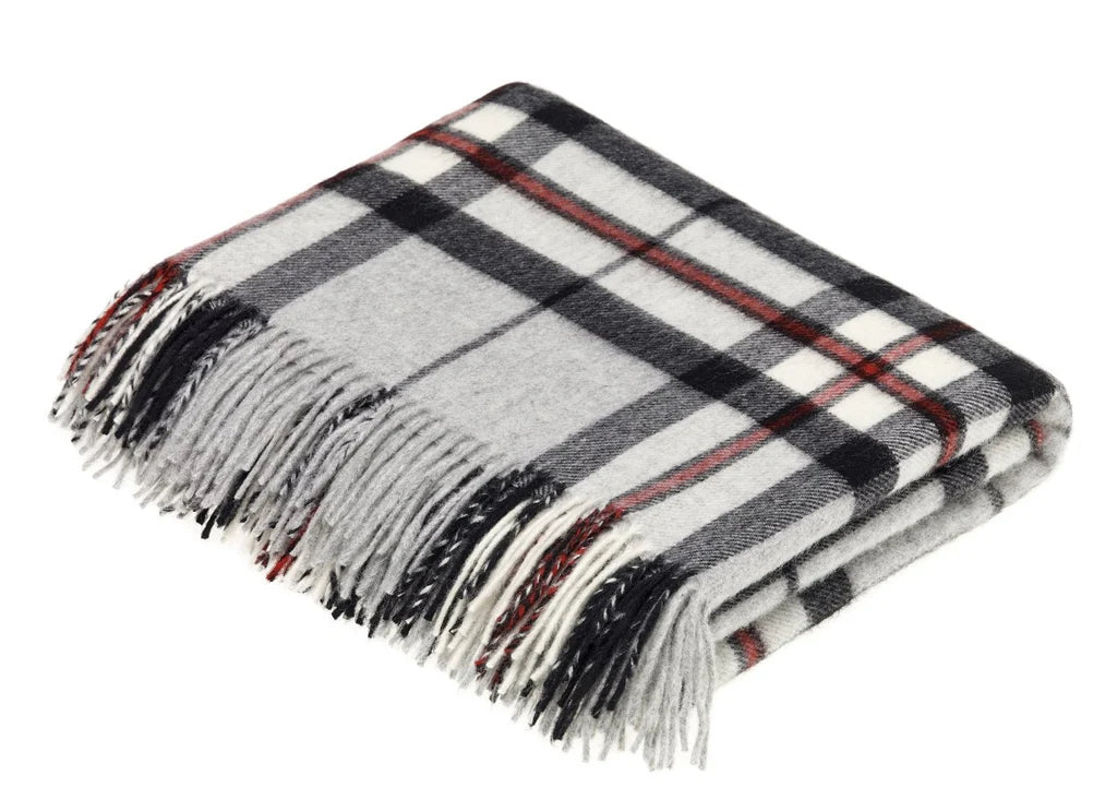 Bronte Tartan Throw- Grey Thompson