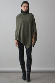 Mia Cashmere Poncho - Military - Presence Hamilton