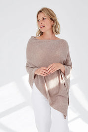 Mia Cashmere Poncho - Toast - Presence Hamilton