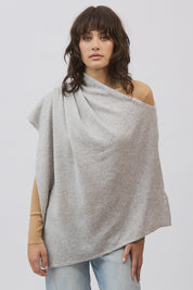 Mia Cashmere Poncho - Foggy - Presence Hamilton