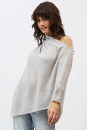 Mia Cashmere Poncho - Foggy - Presence Hamilton
