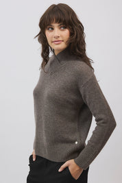 Catherine Front Cross Jumper- Espresso - Presence Hamilton