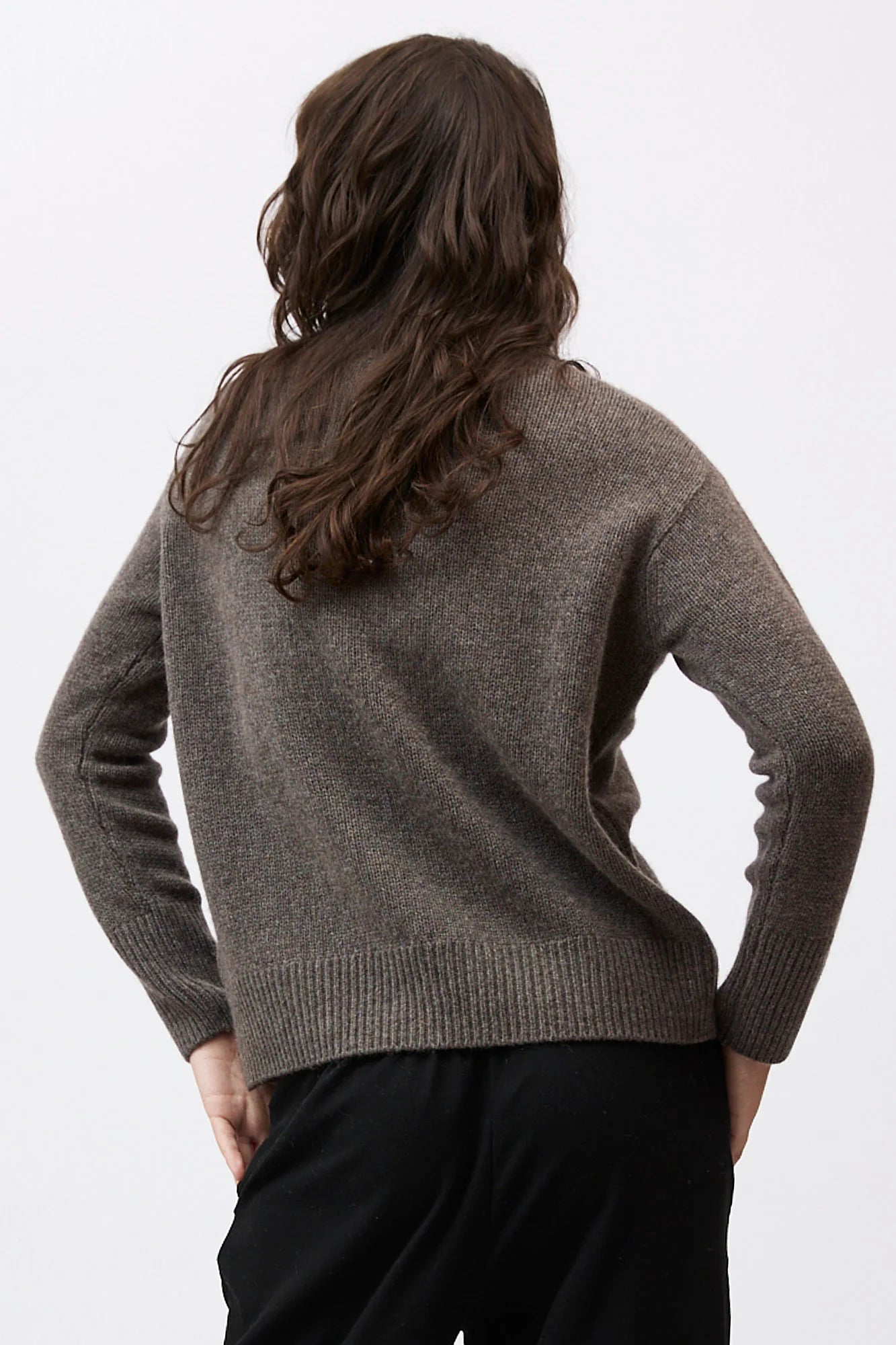 Catherine Front Cross Jumper- Espresso - Presence Hamilton