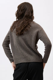 Catherine Front Cross Jumper- Espresso - Presence Hamilton