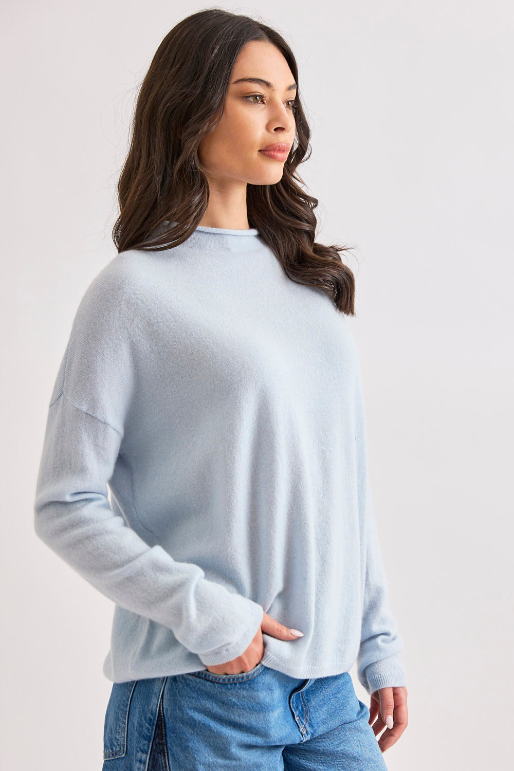 Sloane Mockneck-Baby Blue - Presence Hamilton