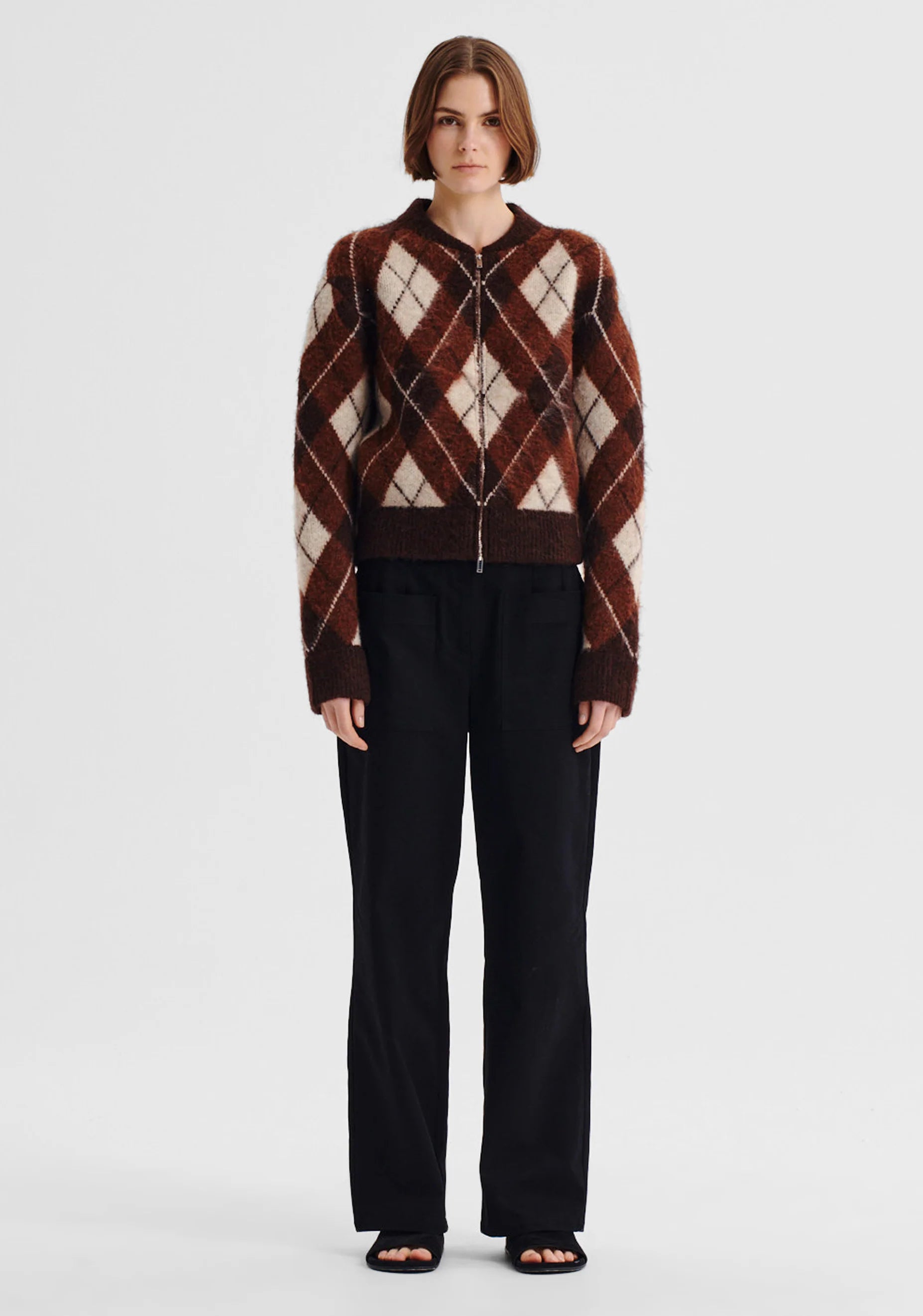 Chester Knit Jacket- Argyle - Presence Hamilton