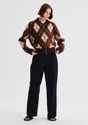 Chester Knit Jacket- Argyle - Presence Hamilton
