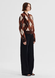 Chester Knit Jacket- Argyle - Presence Hamilton