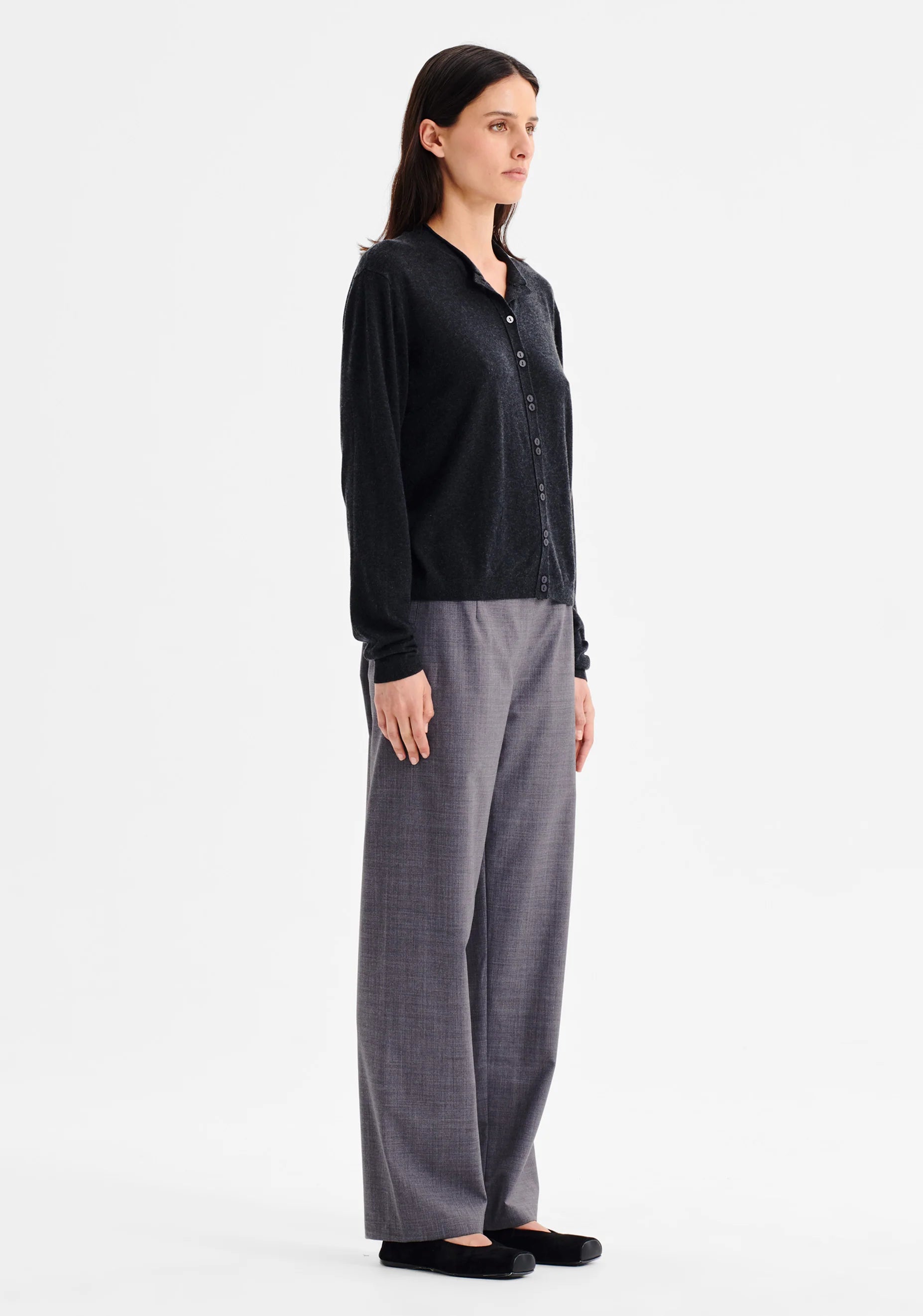 Margo Knit Cardigan - Charcoal - Presence Hamilton