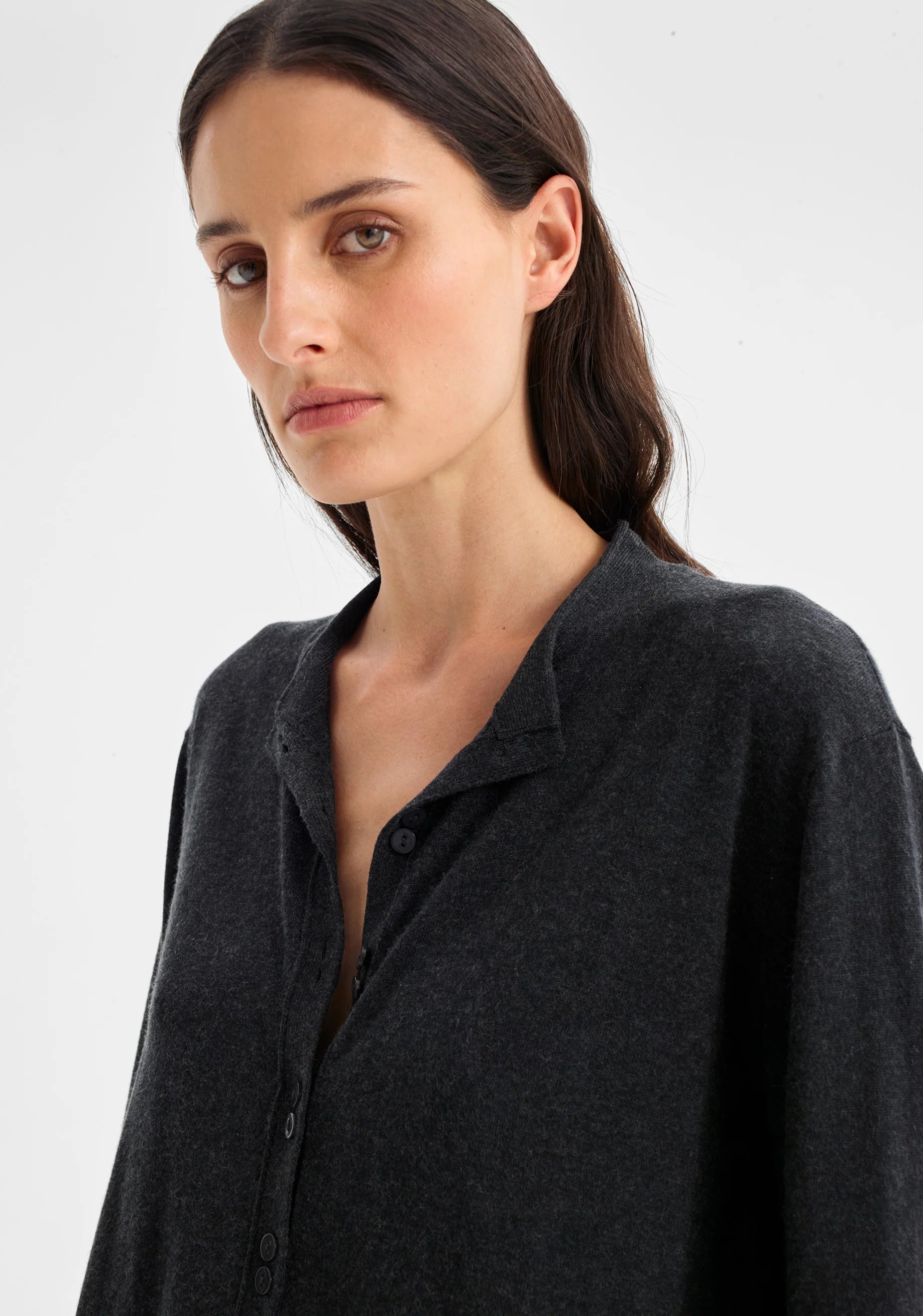Margo Knit Cardigan - Charcoal - Presence Hamilton