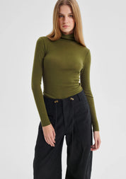 Morri Merino High Neck - Avocado - Presence Hamilton