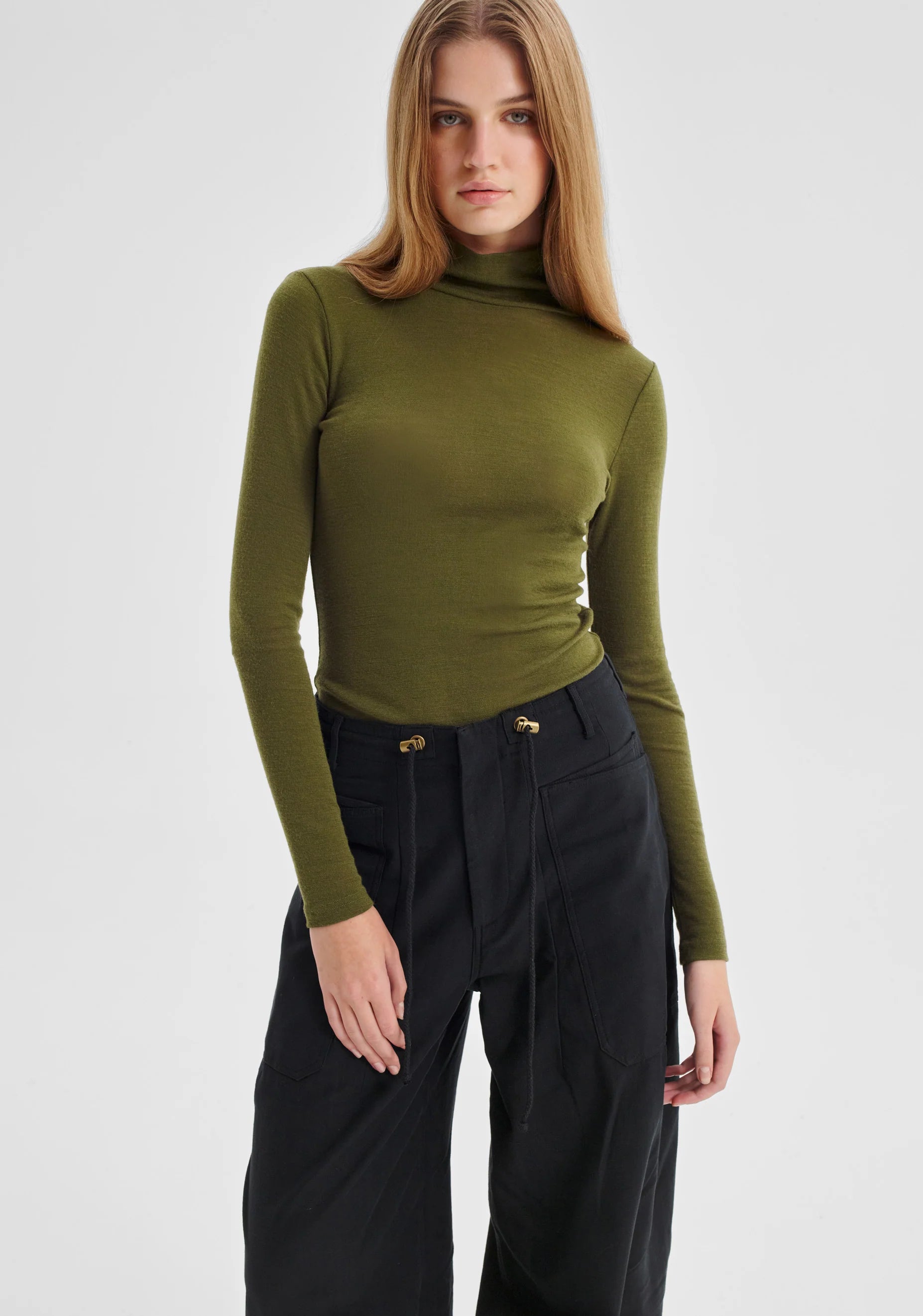 Morri Merino High Neck - Avocado - Presence Hamilton