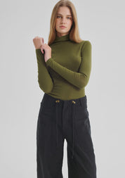 Morri Merino High Neck - Avocado - Presence Hamilton