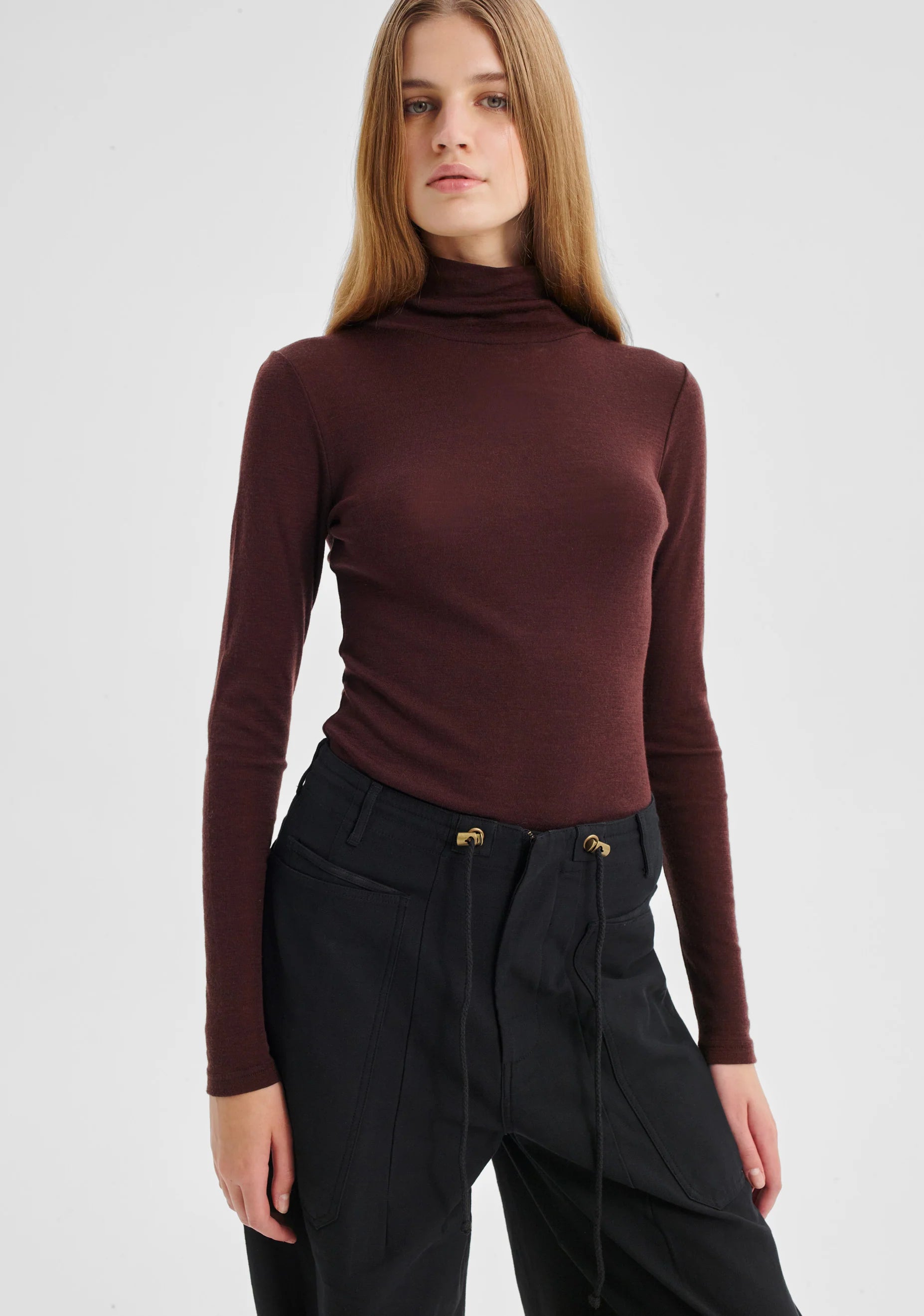 Morri Merino High Neck - Espresso - Presence Hamilton