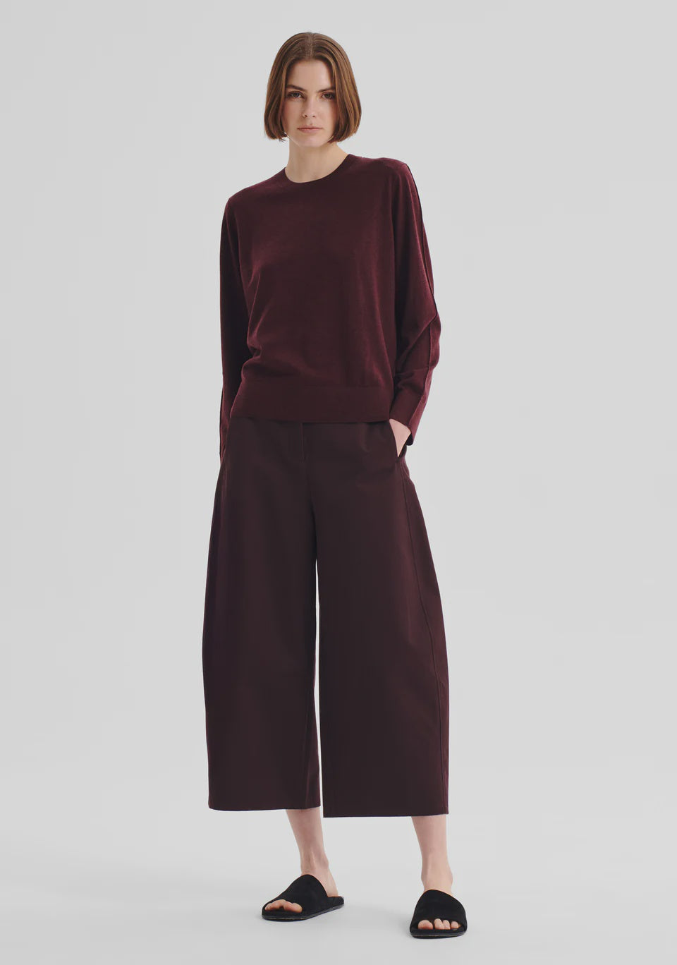 Oxford Merino Knit Pullover - Pinot - Presence Hamilton