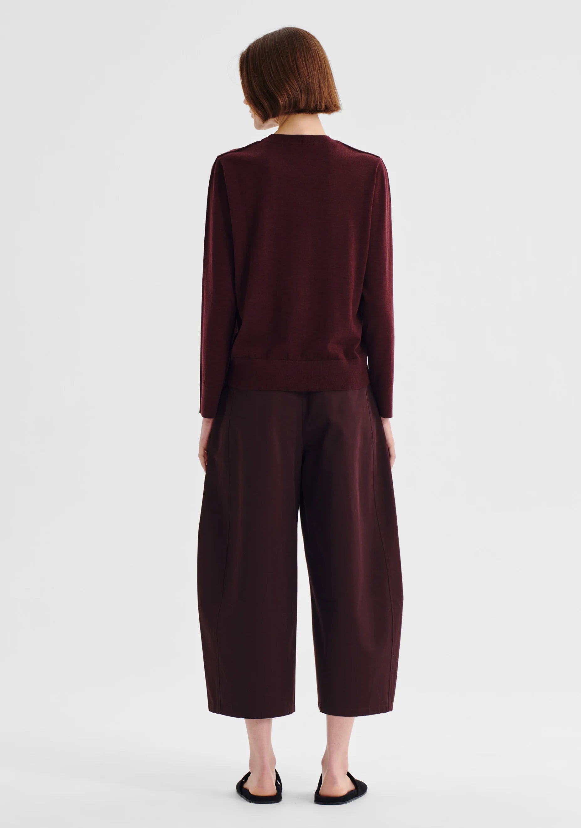 Oxford Merino Knit Pullover - Pinot - Presence Hamilton