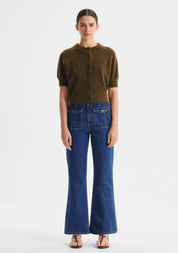 Solenne Knit Cardigan- Khaki - Presence Hamilton