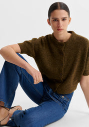Solenne Knit Cardigan- Khaki - Presence Hamilton