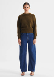 Solenne Knit Pullover- Khaki - Presence Hamilton