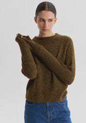 Solenne Knit Pullover- Khaki - Presence Hamilton