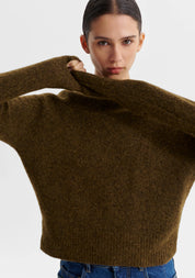 Solenne Knit Pullover- Khaki - Presence Hamilton