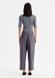 Talia Merino Knit Tee- Grey Marle - Presence Hamilton