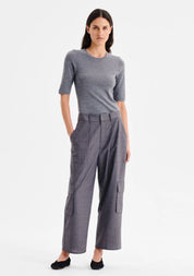 Talia Merino Knit Tee- Grey Marle - Presence Hamilton