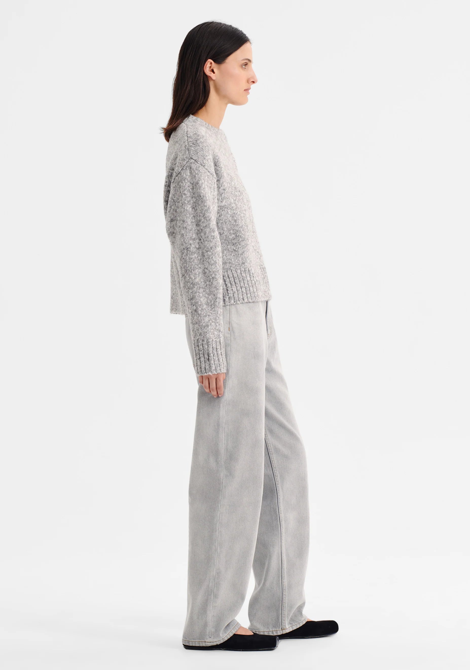 Zoe Knit Pullover-Grey Marle - Presence Hamilton