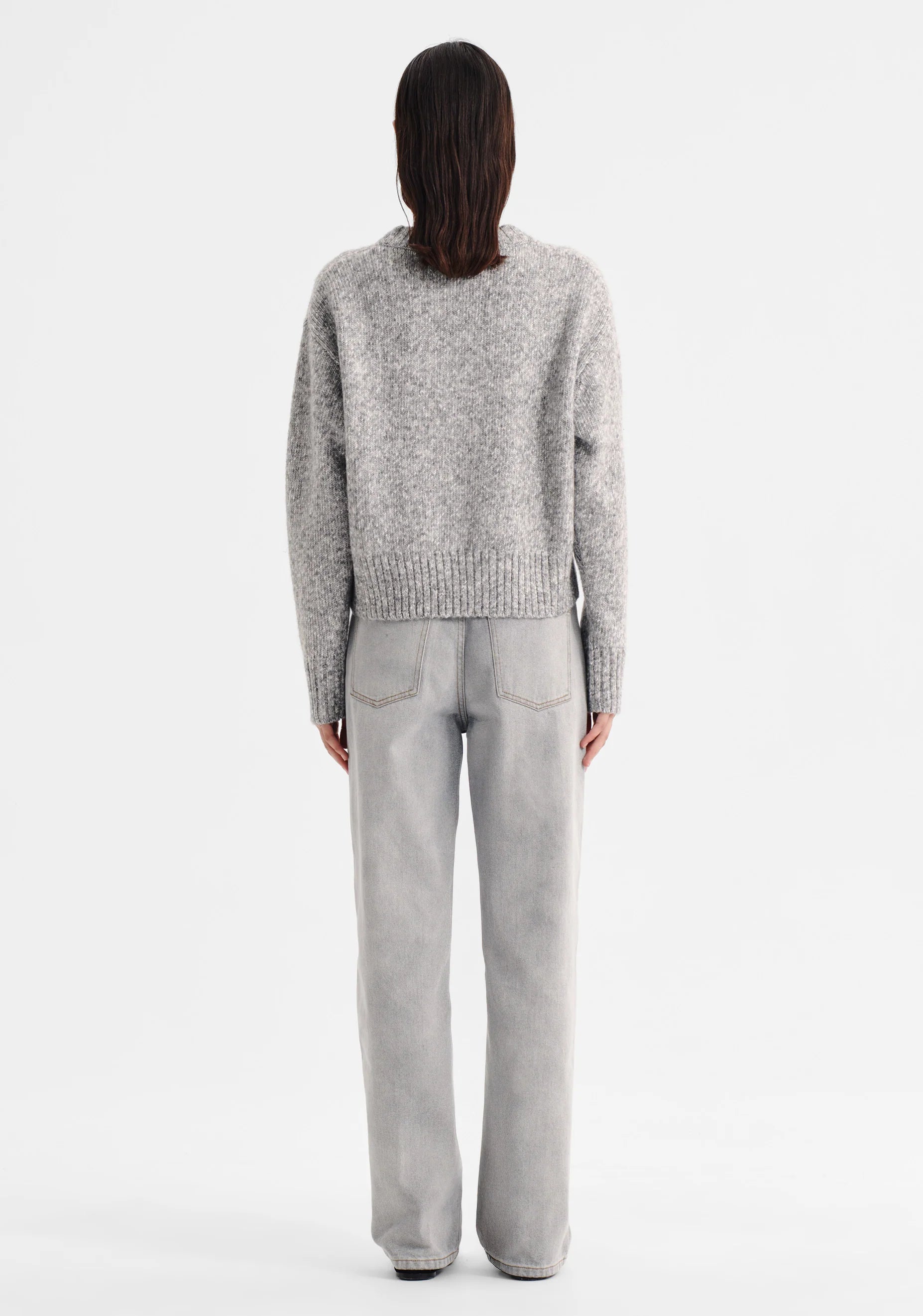 Zoe Knit Pullover-Grey Marle - Presence Hamilton