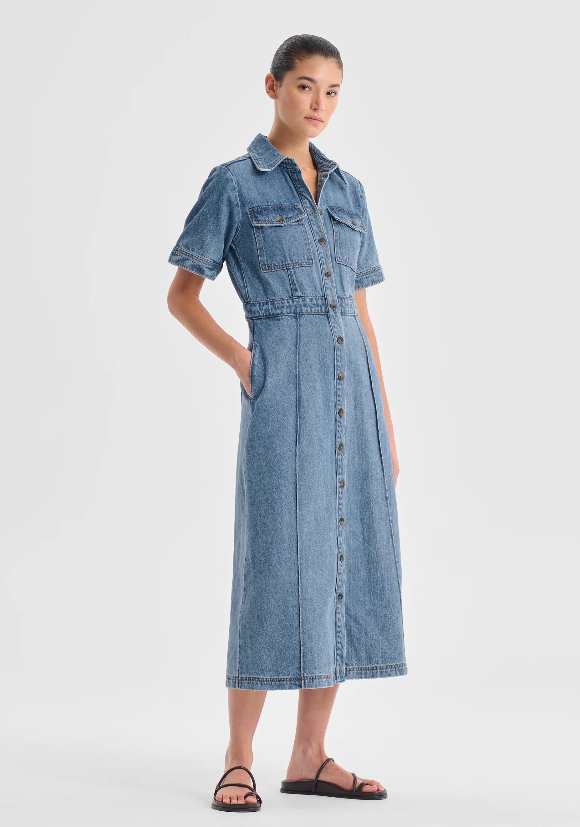 Jacque Denim Shirt Dress - Presence Hamilton